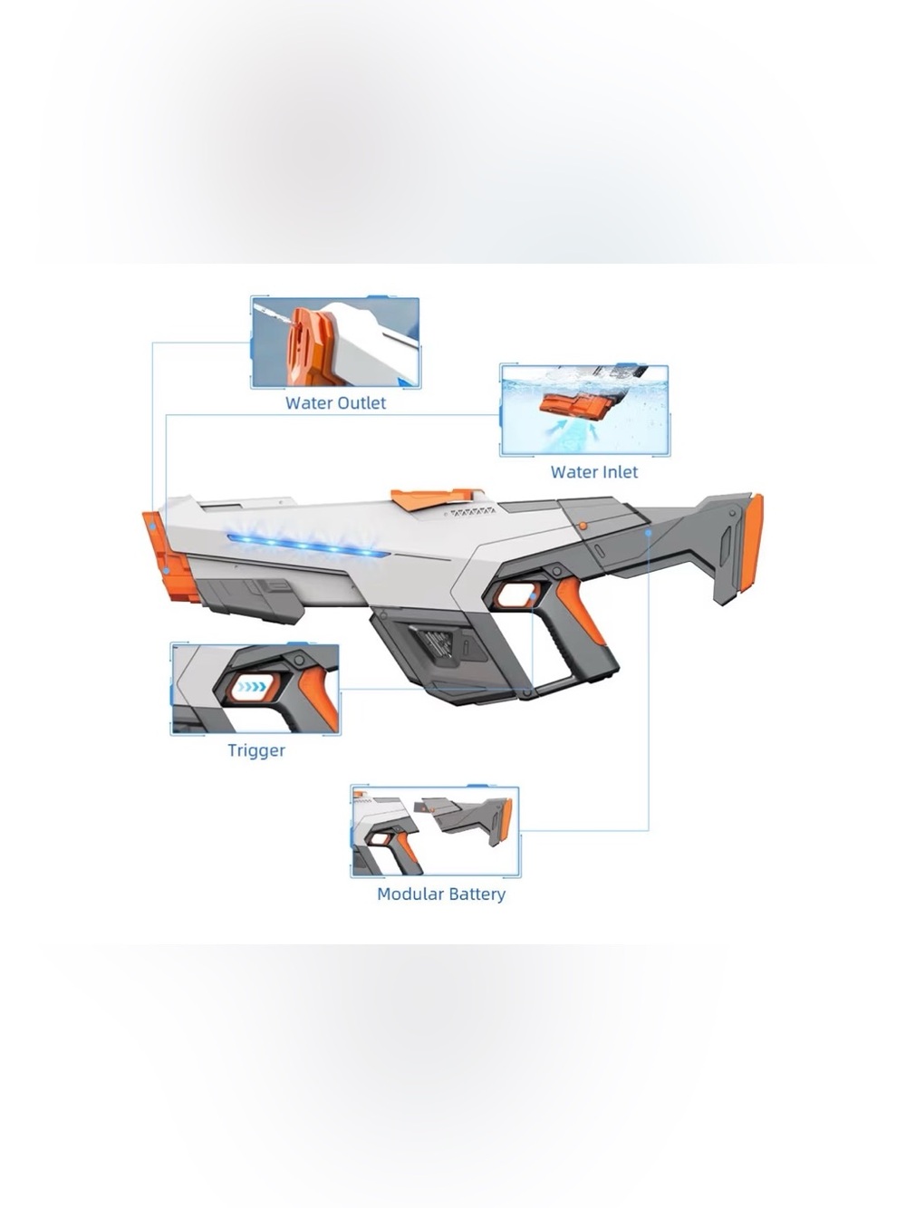 Electric Water Gun Blaster w/Charger